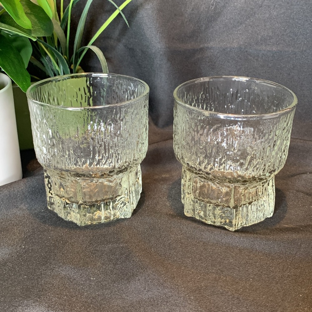 Set of 2 vintage Littala Aslak Double Old Fashion Tapio Wirkkala Finland glasses - Picture 2 of 6